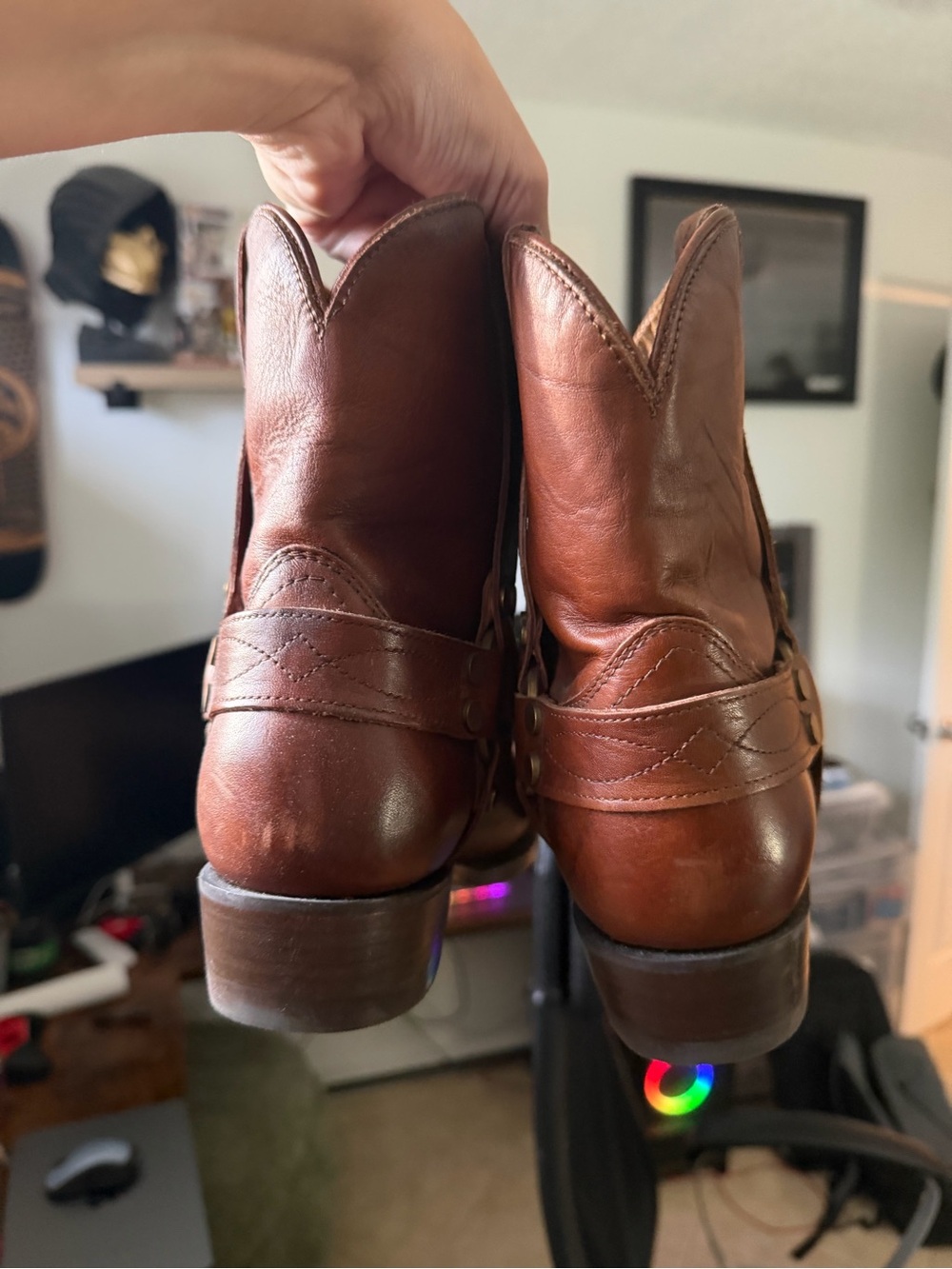 Frye Women's Billy Short Harness Ankle Boot in Saddle Leather - Picture 5 of 7